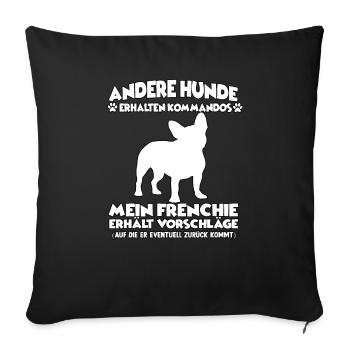 Drôle de Frenchie Dog Training Dog Owner - Housse de coussin décorative 45 x 45 cm - noir - Devant
