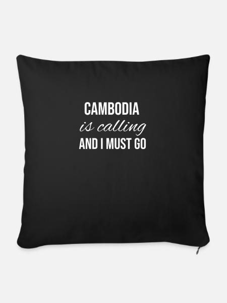 Cambodia - Sofakissenbezug 45 x 45 cm - Schwarz