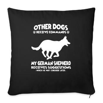 Dog Training Motive Shepherd Dog Owner - Sofa pillowcase 17,3'' x 17,3'' (45 x 45 cm) - black - Front