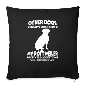 Cool dog training motif Rottweiler dog ownership - Sofa pillowcase 17,3'' x 17,3'' (45 x 45 cm) - black - Front