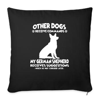 Funny Obedience German Shepherd Dogs - Sofa pillowcase 17,3'' x 17,3'' (45 x 45 cm) - black - Front
