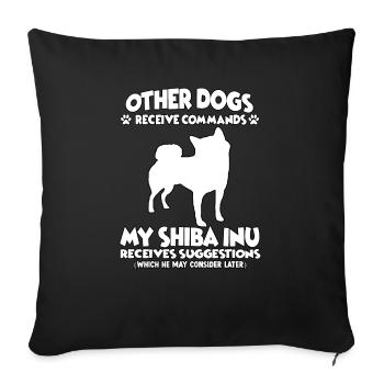 Funny Shiba Inu Dog Training Dog Owner - Sofa pillowcase 17,3'' x 17,3'' (45 x 45 cm) - black - Front