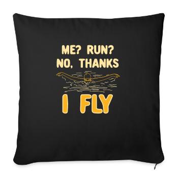 Natation Natation - Housse de coussin décorative 45 x 45 cm - noir - Devant