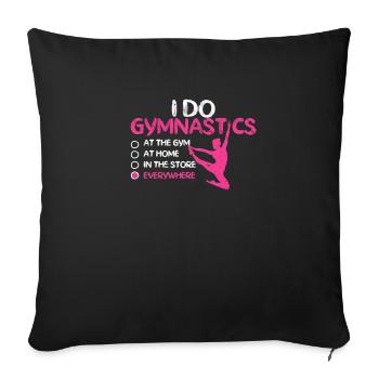 Drôle de gymnaste aérobique esthétique que je fais - Housse de coussin décorative 45 x 45 cm - noir - Devant