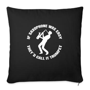 Saxophon Musik Saxophonist Saxofon Instrument - Sofakissenbezug 45 x 45 cm - Schwarz - Vorne