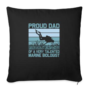 Proud Dad Of A Marine Biologist Ocean Student Sci - Sofakissenbezug 45 x 45 cm - Schwarz - Vorne