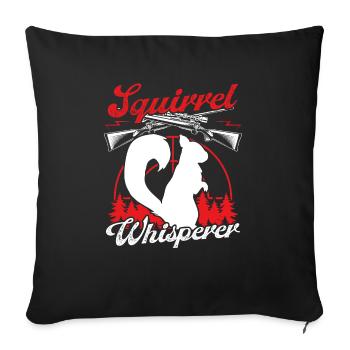Enlèvement d’écureuil Drôle d’écureuil Chuchoteur - Housse de coussin décorative 45 x 45 cm - noir - Devant