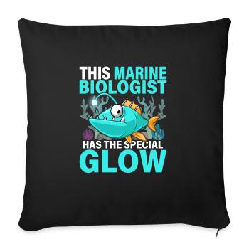Ce biologiste marin a la lueur spéciale Scienti - Housse de coussin décorative 45 x 45 cm - noir - Devant