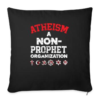 Athéisme Une organisation non-prophète athée - Housse de coussin décorative 45 x 45 cm - noir - Devant