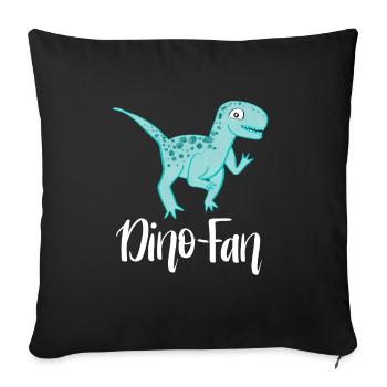 Dino Fan - Sofa pillowcase 17,3'' x 17,3'' (45 x 45 cm) - black - Front