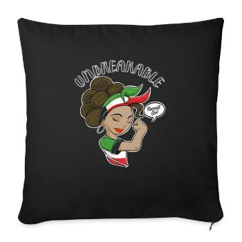 Fille koweïtienne incassable I Héritage koweïtien I - Housse de coussin décorative 45 x 45 cm - noir - Devant