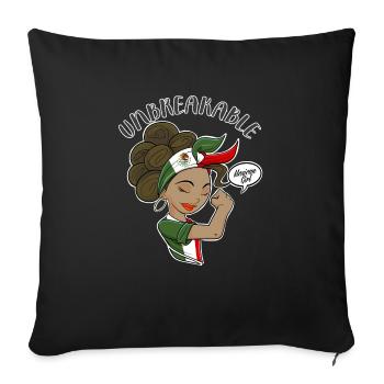 Mexican Girl Unbreakable I Mexican Heritage I - Sofa pillowcase 17,3'' x 17,3'' (45 x 45 cm) - black - Front