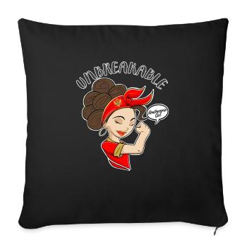 Montenegrin Girl Unbreakable I Heritage - Sofa pillowcase 17,3'' x 17,3'' (45 x 45 cm) - black - Front