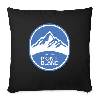Tour du Mont Blanc Alpen Wanderweg - Sofakissenbezug 45 x 45 cm - Schwarz - Vorne