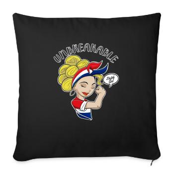 Fille hollandaise incassable I Héritage néerlandais I - Housse de coussin décorative 45 x 45 cm - noir - Devant