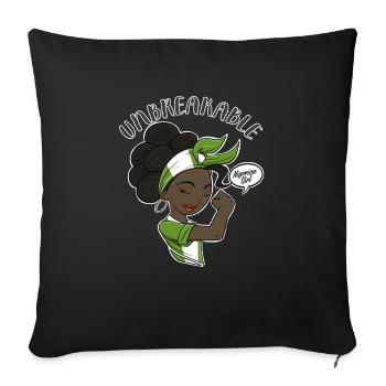 Nigerian Girl Unbreakable I Nigerian Heritage I - Sofa pillowcase 17,3'' x 17,3'' (45 x 45 cm) - black - Front