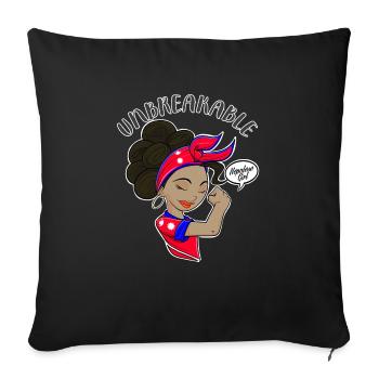 Fille népalaise Incassable I Héritage népalais I - Housse de coussin décorative 45 x 45 cm - noir - Devant