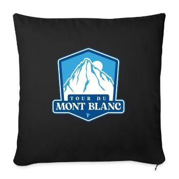 Tour du Mont Blanc Alpen Wanderweg - Sofakissenbezug 45 x 45 cm - Schwarz - Vorne