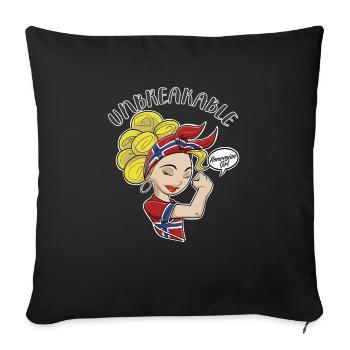 Norwegian Girl Unbreakable I Norwegian Heritage - Sofa pillowcase 17,3'' x 17,3'' (45 x 45 cm) - black - Front