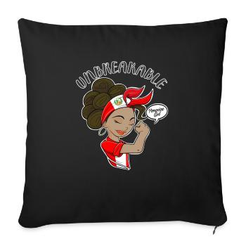 Peruvian Girl Unbreakable I Peruvian Heritage I - Sofa pillowcase 17,3'' x 17,3'' (45 x 45 cm) - black - Front