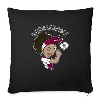 Arab Girl Unbreakable I Arab Heritage I Qatar Flag - Sofakissenbezug 45 x 45 cm - Schwarz - Vorne
