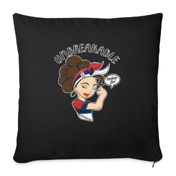 Fille serbe incassable I Héritage serbe I - Housse de coussin décorative 45 x 45 cm - noir - Devant