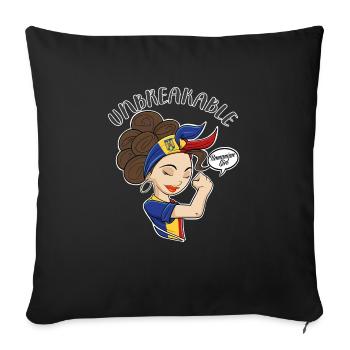 Romanian Girl Unbreakable I Romanian Heritage I - Sofa pillowcase 17,3'' x 17,3'' (45 x 45 cm) - black - Front