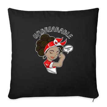 Singapore Girl Unbreakable Singapour Héritage - Housse de coussin décorative 45 x 45 cm - noir - Devant