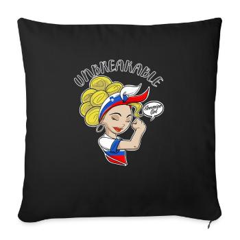 Fille slovène Incassable Héritage slovène - Housse de coussin décorative 45 x 45 cm - noir - Devant