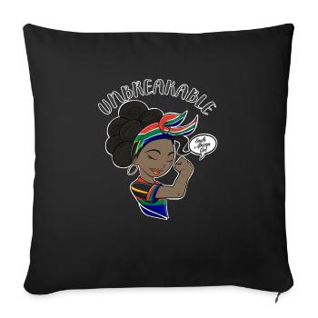 Fille sud-africaine Incassable I Heritage South - Housse de coussin décorative 45 x 45 cm - noir - Devant