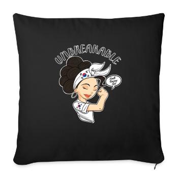 Fille sud-coréenne Incassable I Héritage Sud - Housse de coussin décorative 45 x 45 cm - noir - Devant