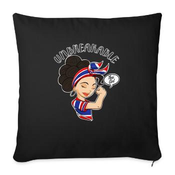 Fille thaïlandaise incassable I Héritage thaïlandais I Thaïlande - Housse de coussin décorative 45 x 45 cm - noir - Devant
