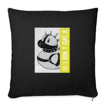 Punk rubber duck toy Sarcasm Quote - Sofa pillowcase 17,3'' x 17,3'' (45 x 45 cm) - black - Front