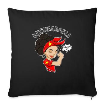 Fille vietnamienne Héritage vietnamien incassable - Housse de coussin décorative 45 x 45 cm - noir - Devant