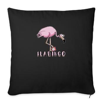 Flabingo Lucky Player Bingo Player - Bingo Hall - Sofa pillowcase 17,3'' x 17,3'' (45 x 45 cm) - black - Front