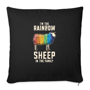 I'm the Rainbow Sheep in the family - - Sofa pillowcase 17,3'' x 17,3'' (45 x 45 cm) - black - Front