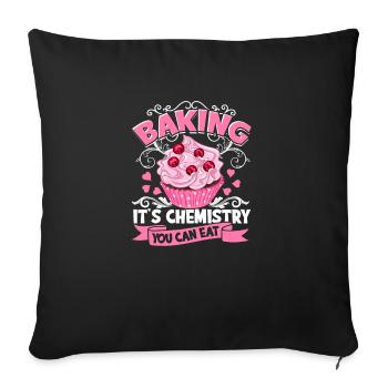 La cuisson est une chimie que vous pouvez manger - Pâtisserie sucrée - Housse de coussin décorative 45 x 45 cm - noir - Devant