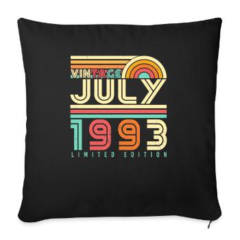 Year of birth 1993 in July - Sofa pillowcase 17,3'' x 17,3'' (45 x 45 cm) - black - Front