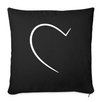 Half White Heart - Sofa pillowcase 17,3'' x 17,3'' (45 x 45 cm) - black - Front
