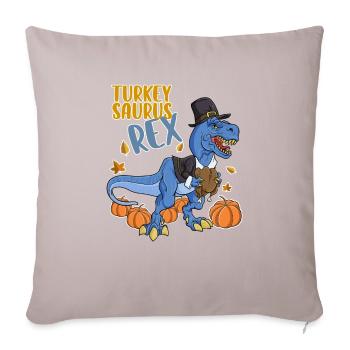 Turkey Saurus Rex I TRex Pilgrim Hat I Dinosaur - Sofa pillowcase 17,3'' x 17,3'' (45 x 45 cm) - light taupe - Front