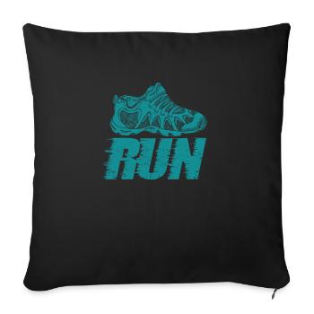Sports Shoe Run Funny Running Sprint Jogging - Sofa pillowcase 17,3'' x 17,3'' (45 x 45 cm) - black - Front