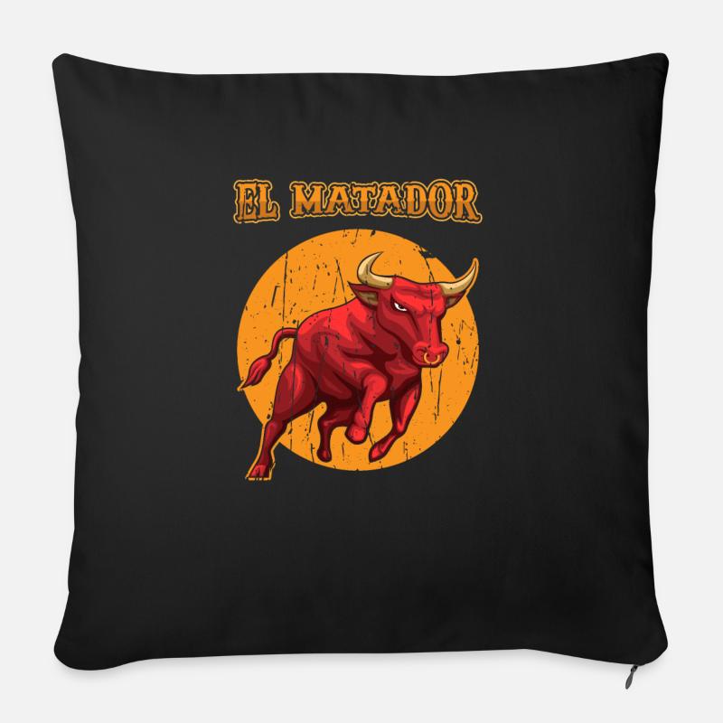 El Matador Stierkampf Stierkämpfer - Spanisch - Sofakissenbezug 45 x 45 cm - Schwarz