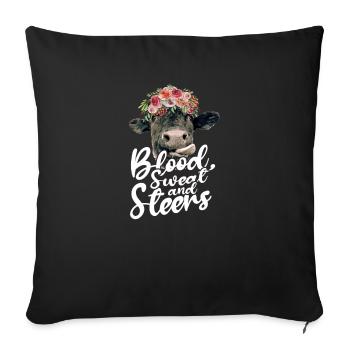 Blood, sweat and steers - Ranch Cattle Show for - Sofa pillowcase 17,3'' x 17,3'' (45 x 45 cm) - black - Front