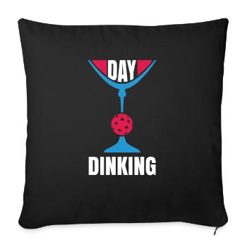 Jour Dinking Drôle Martini Pickleball - Housse de coussin décorative 45 x 45 cm - noir - Devant