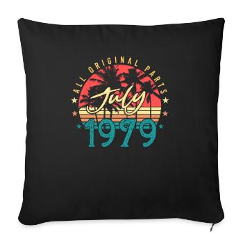 Né en juillet 1979 - Housse de coussin décorative 45 x 45 cm - noir - Devant