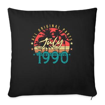 Year of construction 1990 July - Sofa pillowcase 17,3'' x 17,3'' (45 x 45 cm) - black - Front