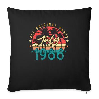 Salutations d’anniversaire pour juillet 1986 - Housse de coussin décorative 45 x 45 cm - noir - Devant