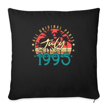 Mois de naissance Juillet 1995 - Housse de coussin décorative 45 x 45 cm - noir - Devant