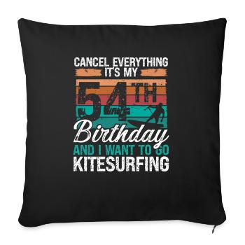 54 Birthday Kiteboarding Kitesurfer 54 Year Old - Sofakissenbezug 45 x 45 cm - Schwarz - Vorne