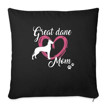 Great Dane Mom Mistress Dog School Great Dane - Sofa pillowcase 17,3'' x 17,3'' (45 x 45 cm) - black - Front